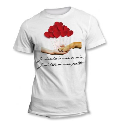 Tee-Shirt Je cherchais une main, J'ai trouvé une patte