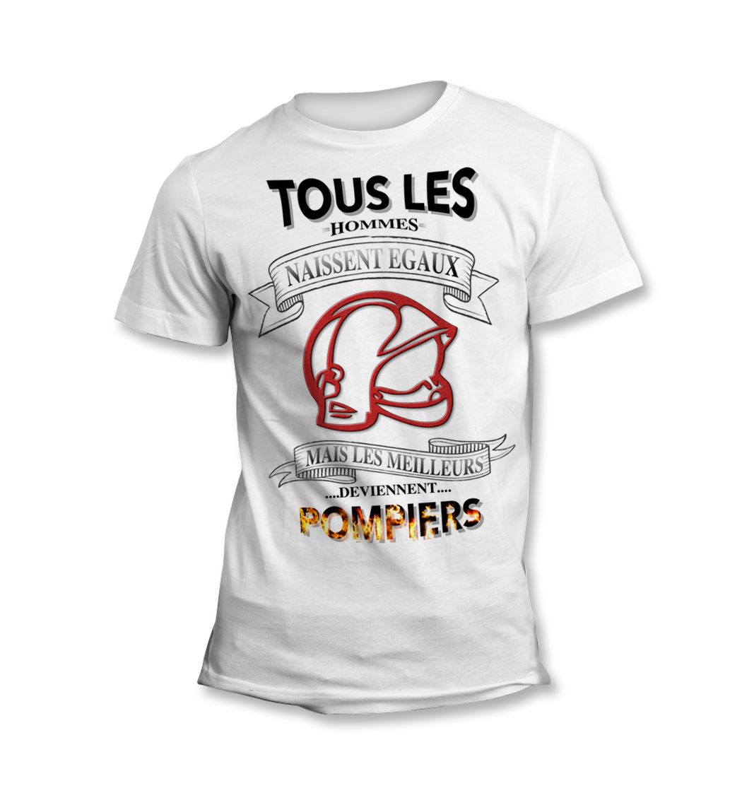 Homme Beau Gosse et Pompier Cadeau Humour Pompier T-Shirt : : Mode