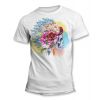 Tee-Shirt Tête de Mort Plumes Fleurs