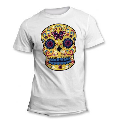 Tee-Shirt Sugar Skull Jaune