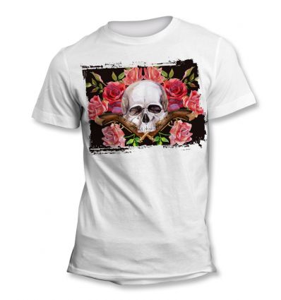 Tee-Shirt Skull Fleurs