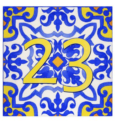 Plaque numéro de maison azulejo