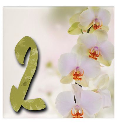 Plaque numéro de maison orchidées