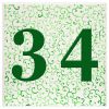 Plaque numéro de maison arabesque verte