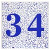 Plaque numéro de maison arabesque bleue