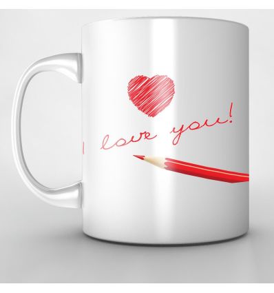 Mug Personnalisé Coeur Crayon