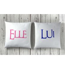 Coussin elle et lui pour un couple