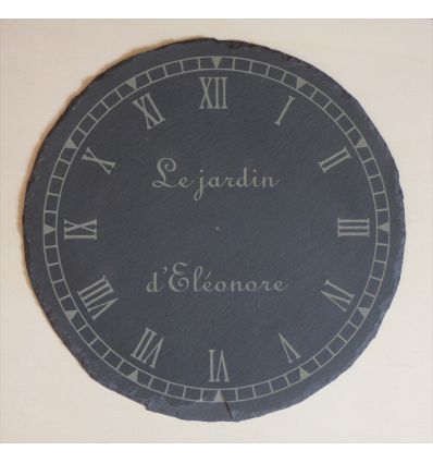 Horloge ronde ardoise personnalisée