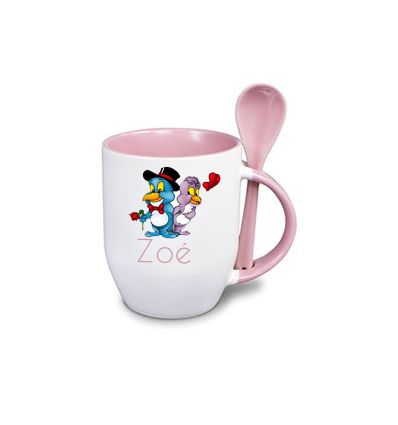 Mug Cuillère Personnalisé Rose