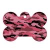 Médaille chien Os Camouflage Rose