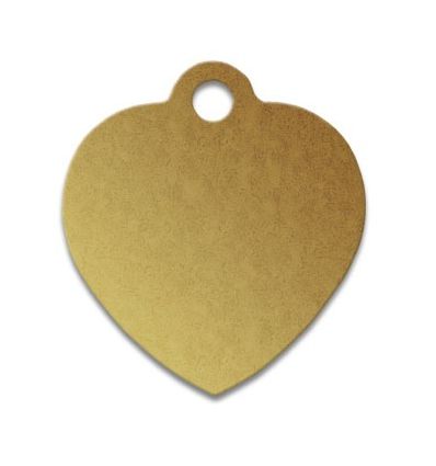 Médaille chien coeur alu dore