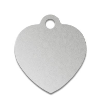 Médaille chien coeur alu argent