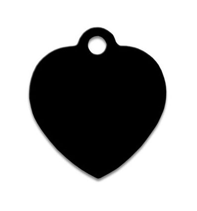 Médaille chien coeur alu noir