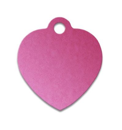 Médaille chien coeur alu rose