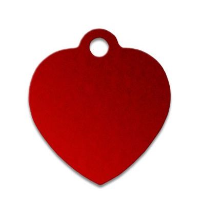 Médaille chien coeur alu rouge