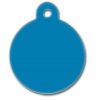 Médaille chien alu ronde bleu