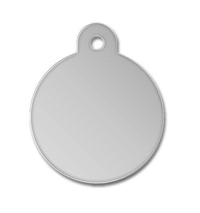 Médaille chien alu ronde argent