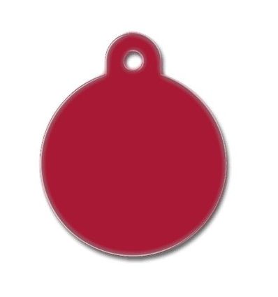 Médaille chien alu ronde rouge