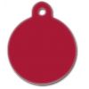 Médaille chien alu ronde rouge
