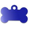 Médaille os de chien alu bleu