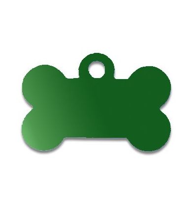 Médaille os de chien alu vert