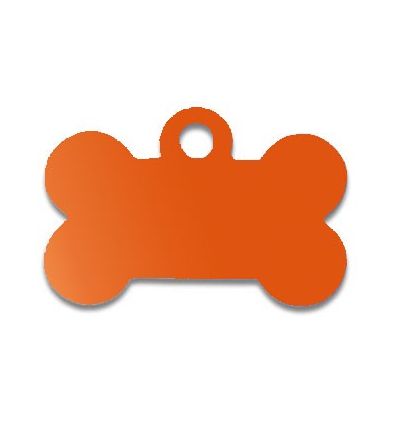 Médaille os de chien alu orange