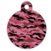 Médaille chien Ronde Camouflage Rose