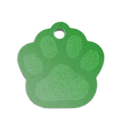 Médaille Patte de Chien Alu vert